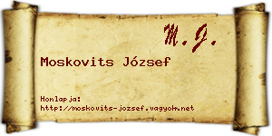 Moskovits József névjegykártya