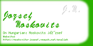 jozsef moskovits business card